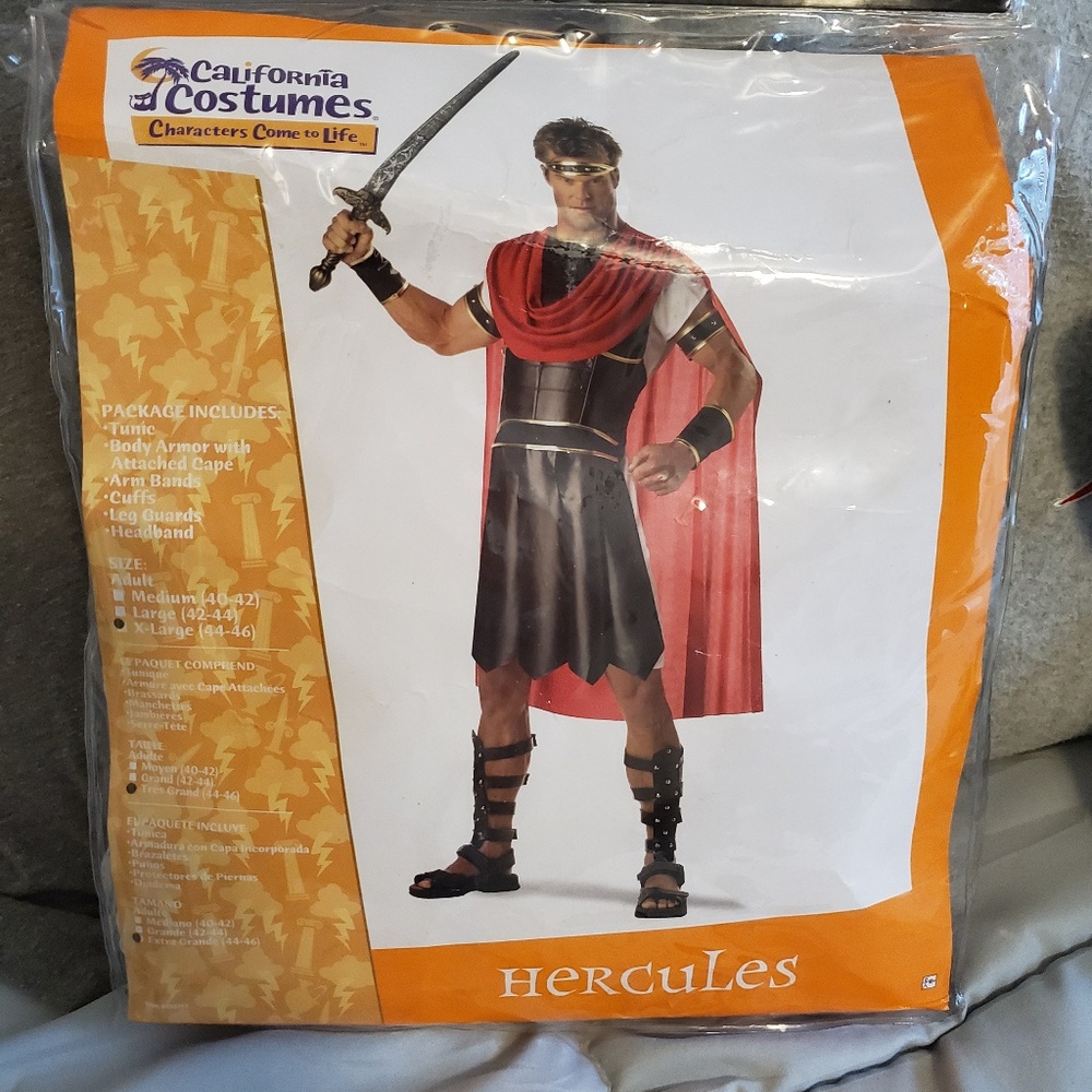Men's Hercules Costume Size XL
